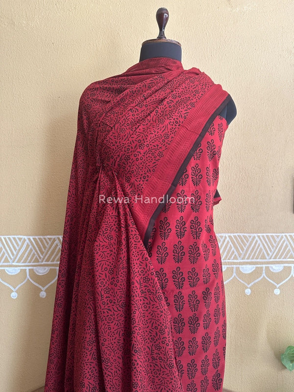 Red Bagh Print Cotton Suit BCSP098
