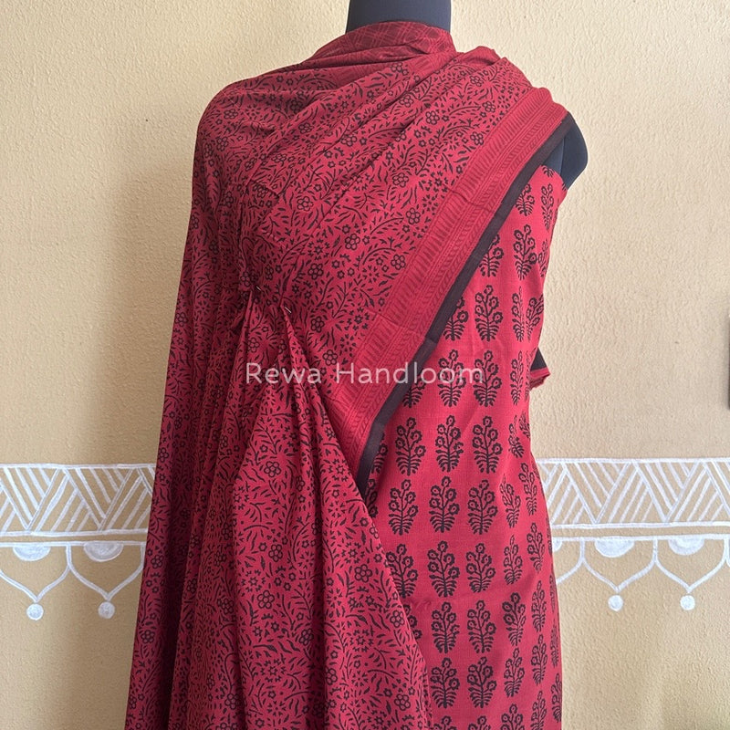 Red Bagh Print Cotton Suit BCSP098