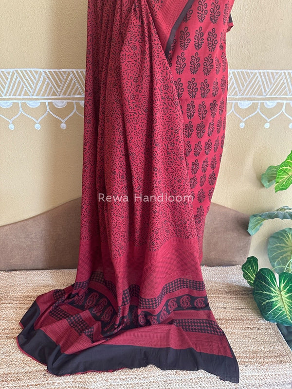Red Bagh Print Cotton Suit BCSP098