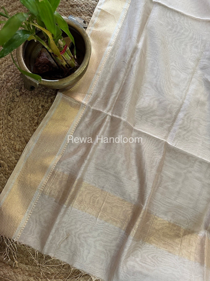 Maheshwari Beige Tissue Dupatta TDZ026