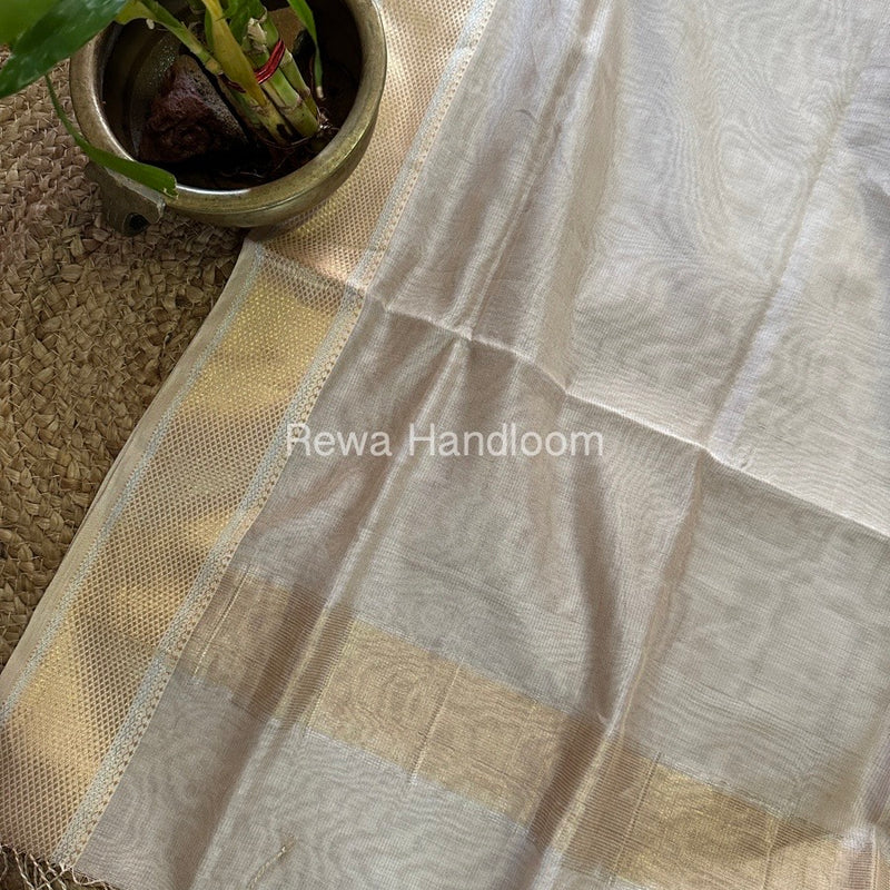 Maheshwari Beige Tissue Dupatta TDZ026