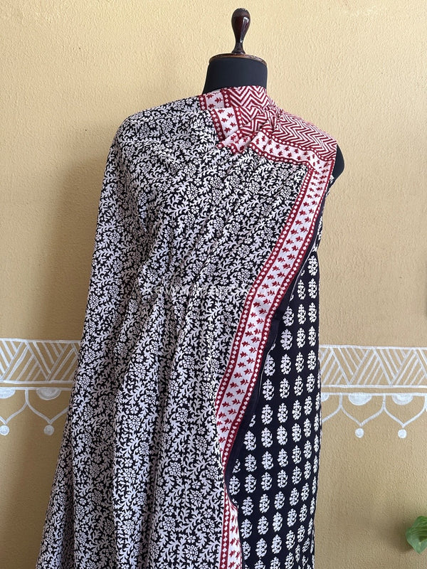 Black-White Bagh Print Cotton Suit BCSP0134