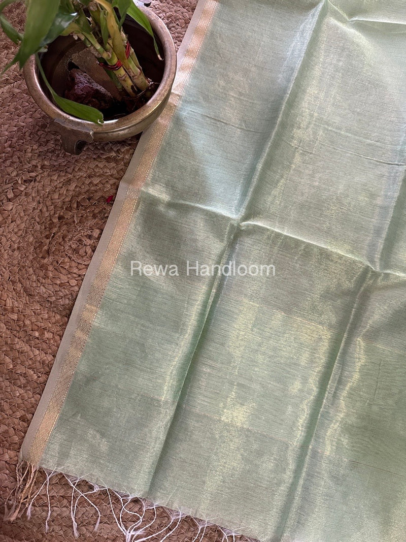 Maheshwari Green Tissue Lining Dupatta TLD010