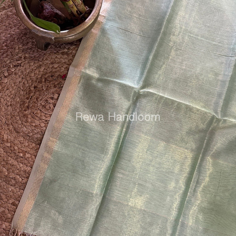 Maheshwari Green Tissue Lining Dupatta TLD010