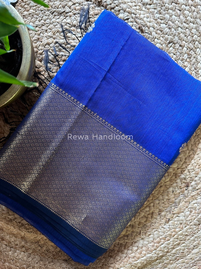 Maheshwari Navy Blue Zari Skirt Butti Saree ZSB063