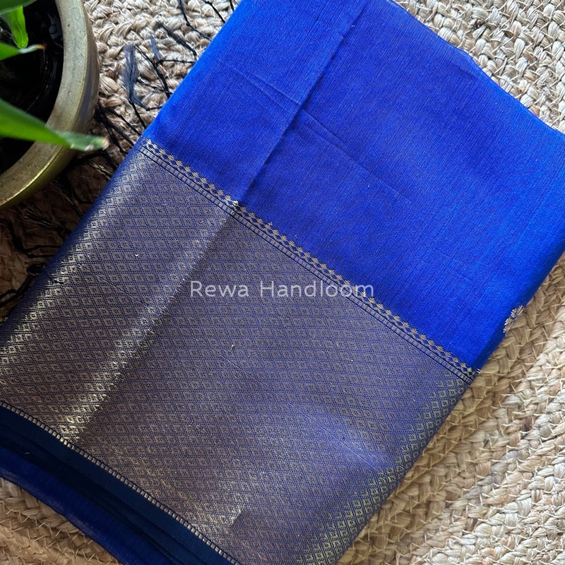 Maheshwari Navy Blue Zari Skirt Butti Saree ZSB063