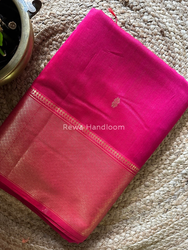 Maheshwari Rani Pink Zari Skirt Butti Saree ZSB062