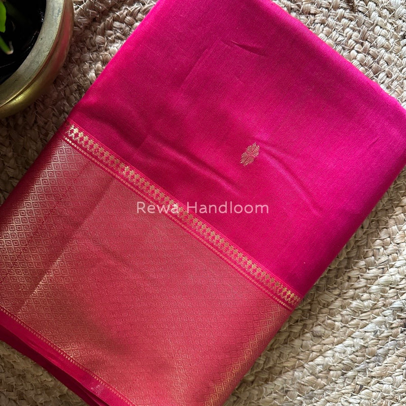 Maheshwari Rani Pink Zari Skirt Butti Saree ZSB062