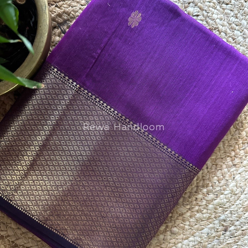 Maheshwari Purple Zari Skirt Butti Saree ZSB061