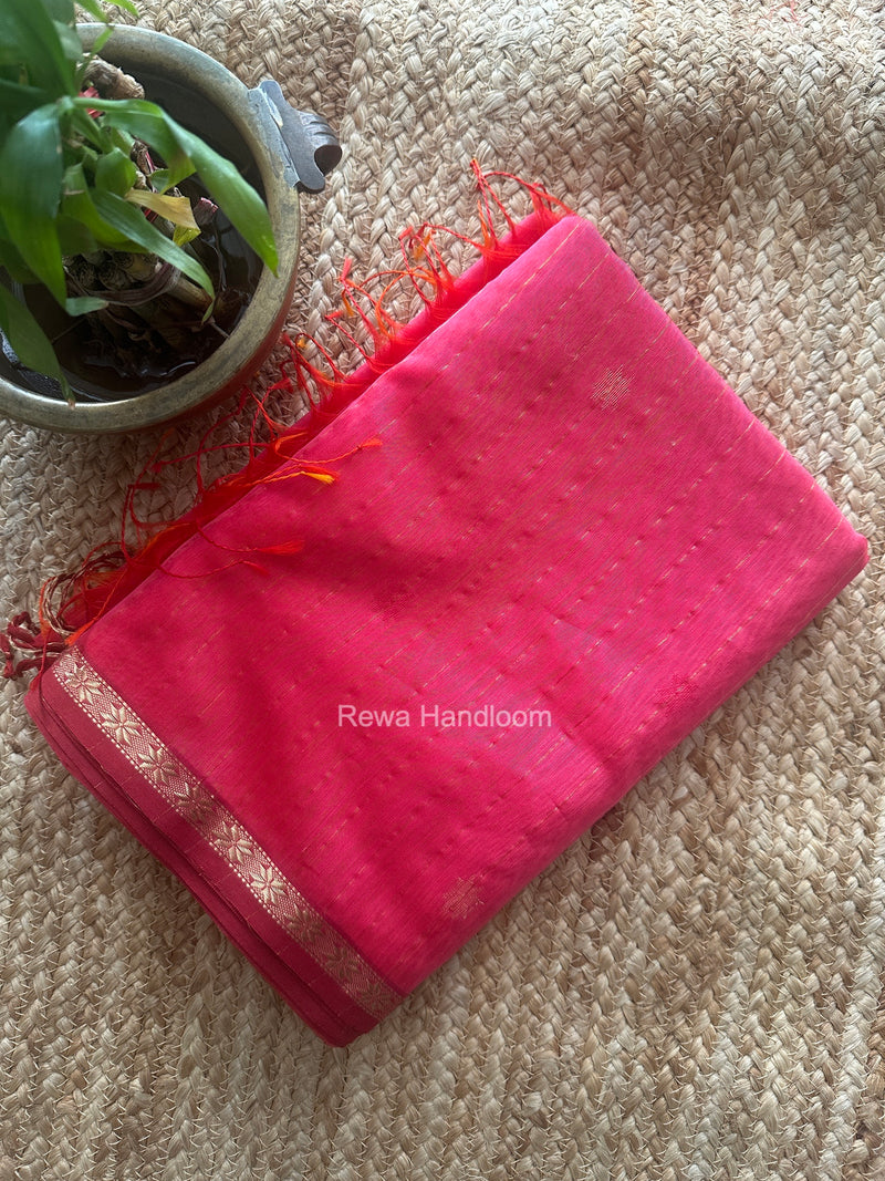 Pink Lining Butti Shaded Maheshwari Saree SBS0143
