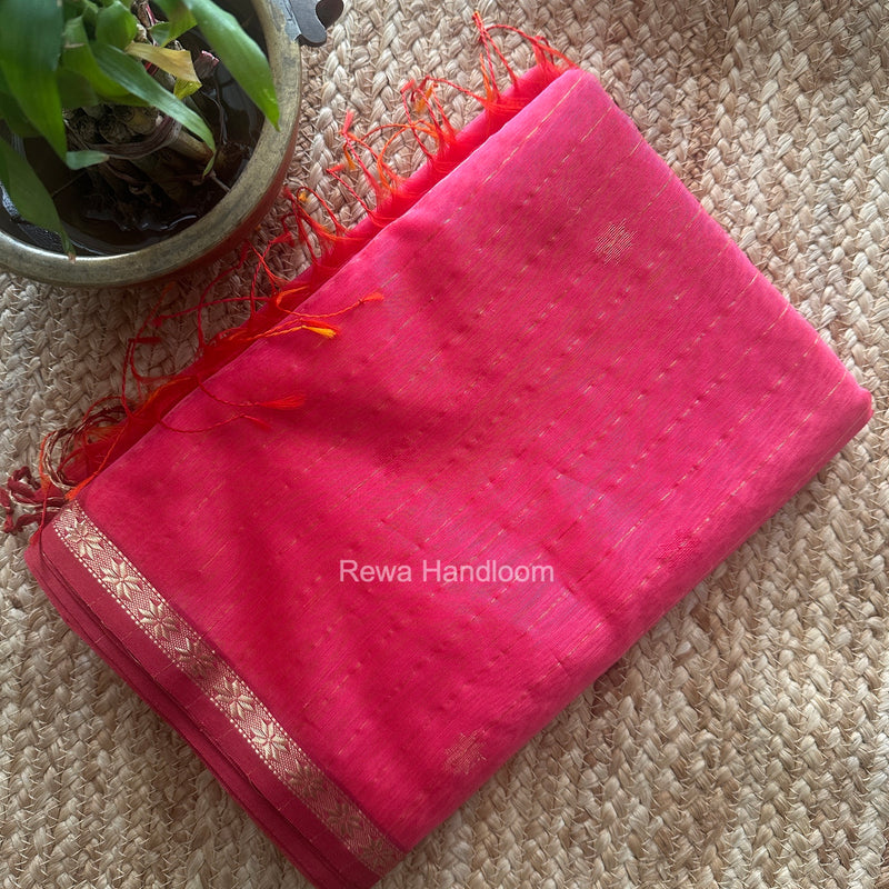 Pink Lining Butti Shaded Maheshwari Saree SBS0143