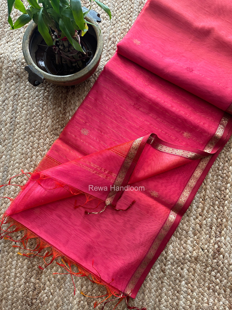 Pink Lining Butti Shaded Maheshwari Saree SBS0143