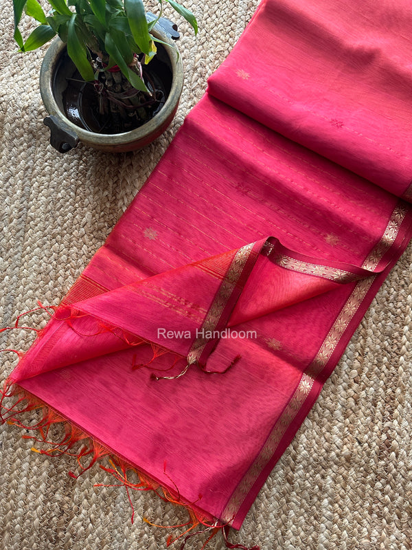 Pink Lining Butti Shaded Maheshwari Saree SBS0143