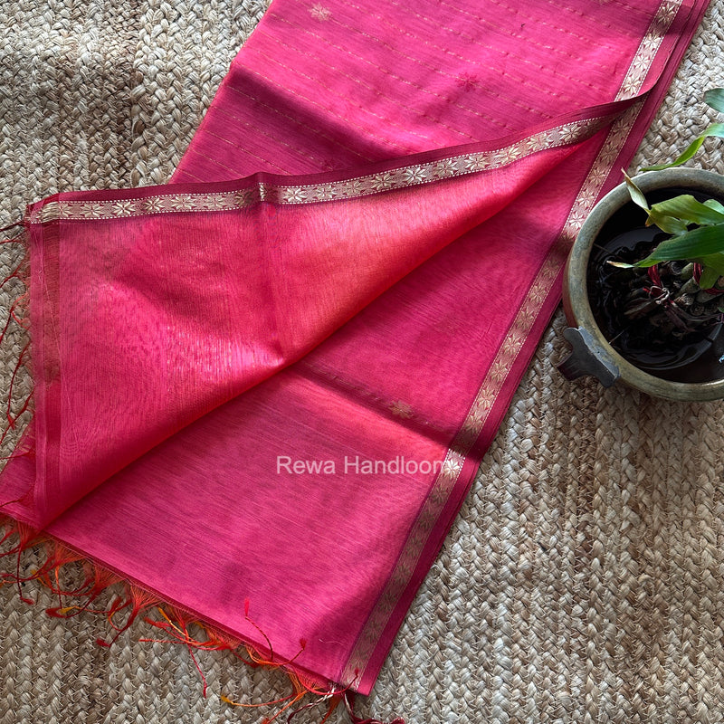 Pink Lining Butti Shaded Maheshwari Saree SBS0143