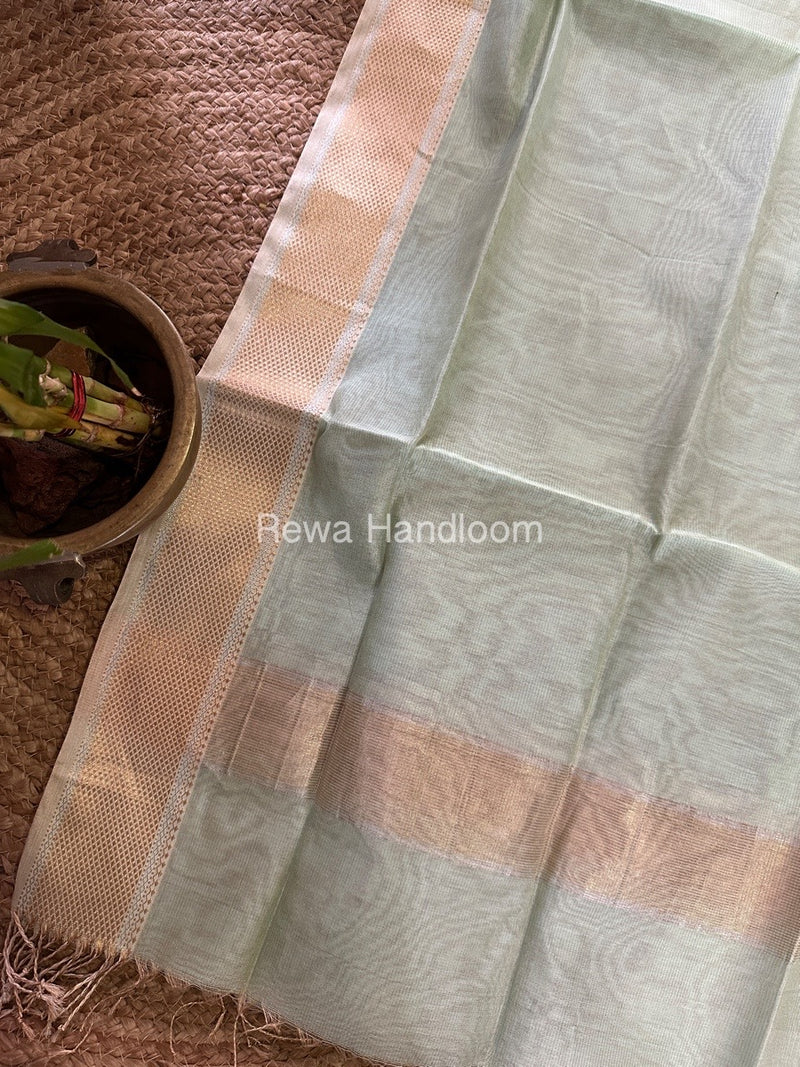 Maheshwari Pista Green Tissue Dupatta TDZ024