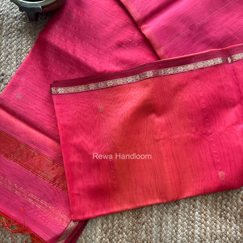 Pink Lining Butti Shaded Maheshwari Saree SBS0143