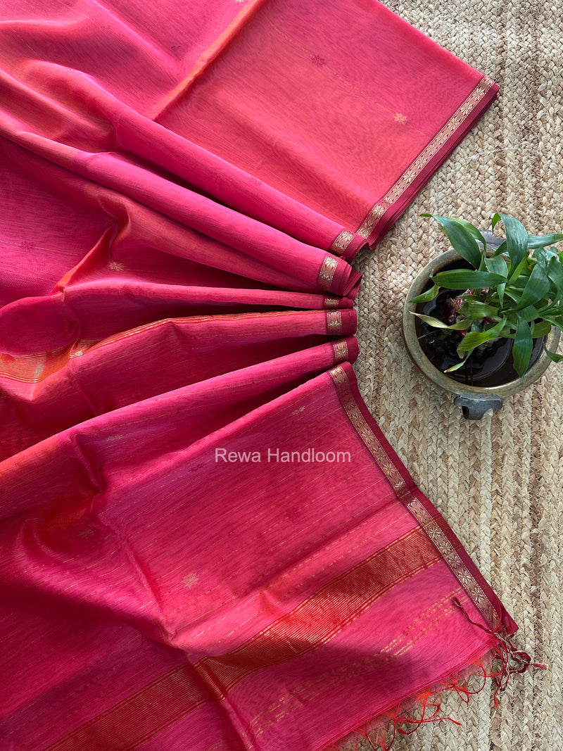 Pink Lining Butti Shaded Maheshwari Saree SBS0143