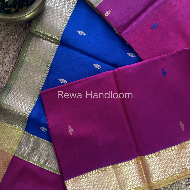 Purple Zari Butti ~ Maheshwari Saree-PTB087