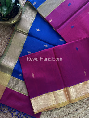 Purple Zari Butti ~ Maheshwari Saree-PTB087