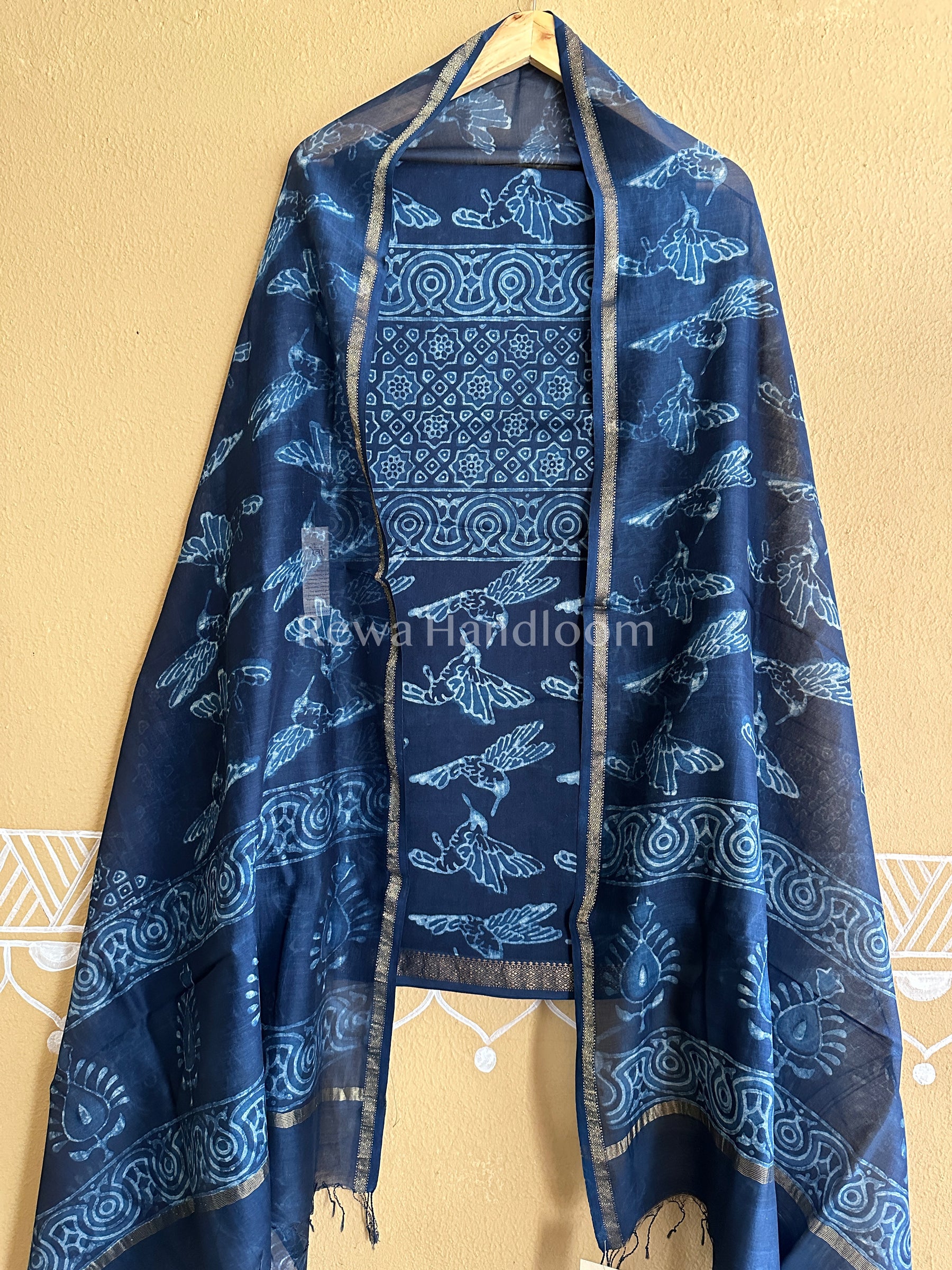 Maheshwari Indigo Print Suit 