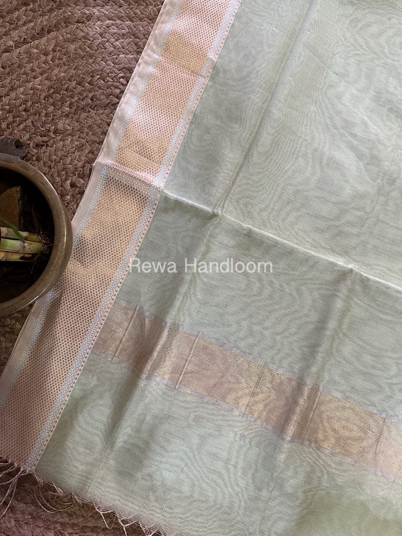 Maheshwari Pista Green Tissue Dupatta TDZ015
