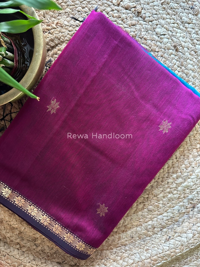 Magenta-Morpankhi Zari Butti Maheshwari Saree SBS0021