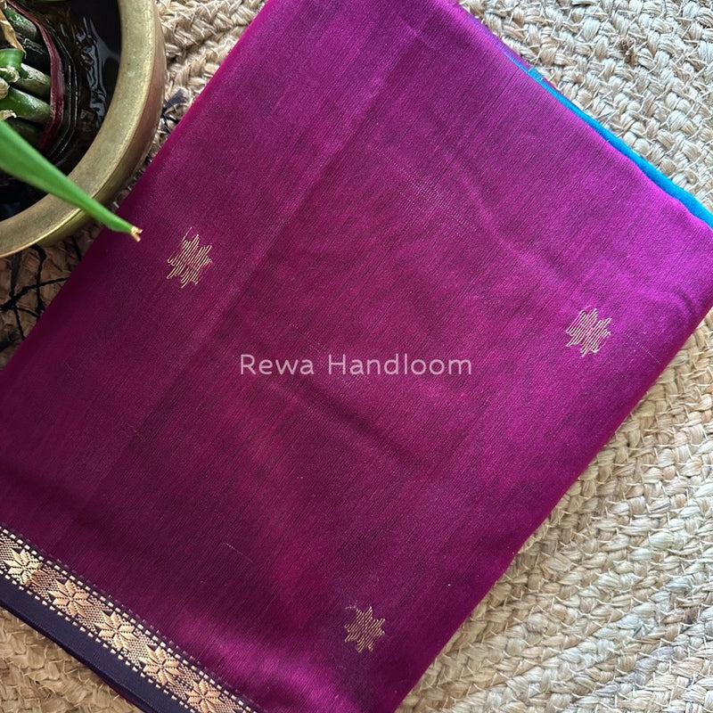 Magenta-Morpankhi Zari Butti Maheshwari Saree SBS0021
