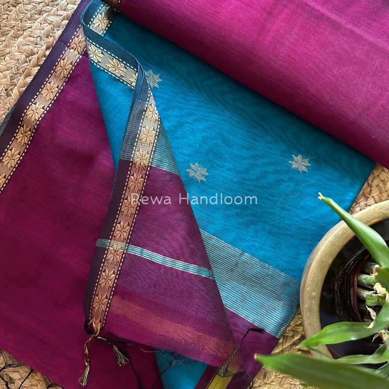 Zari Butti Maheshwari Saree