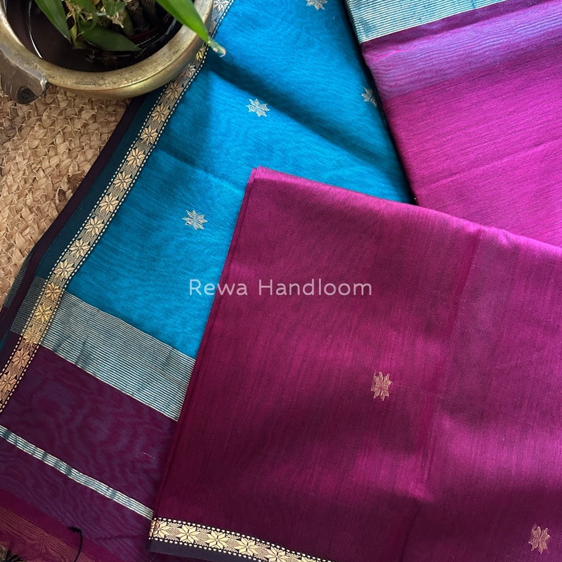 Magenta-Morpankhi Zari Butti Maheshwari Saree SBS0021