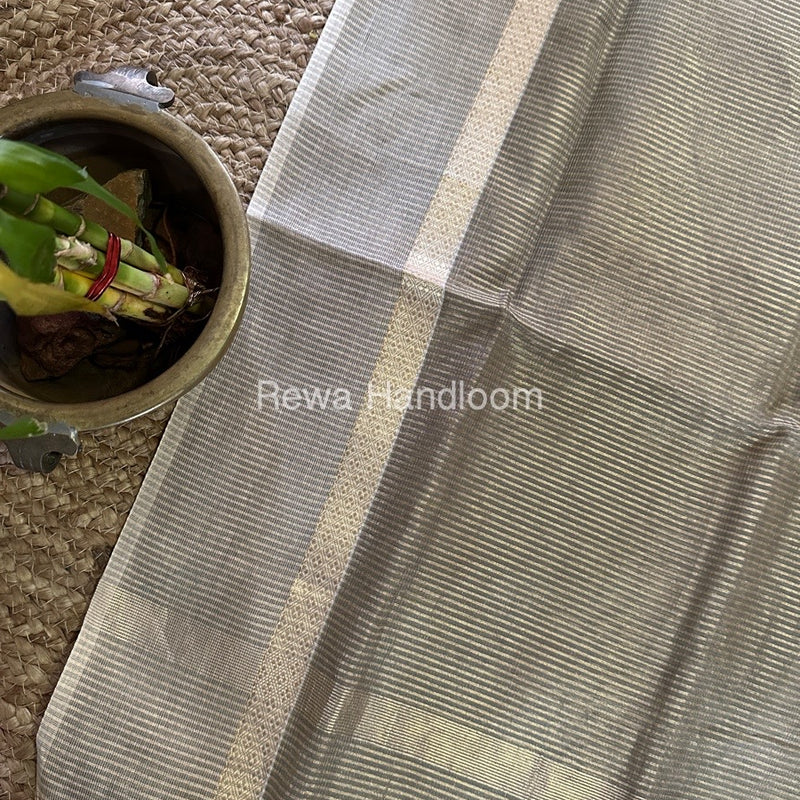 Maheshwari Olive Green Tissue Dupatta TDZ028