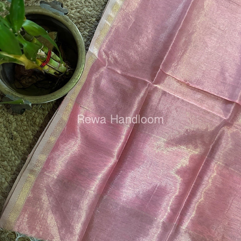 Maheshwari Pink Tissue Lining Dupatta TLD04