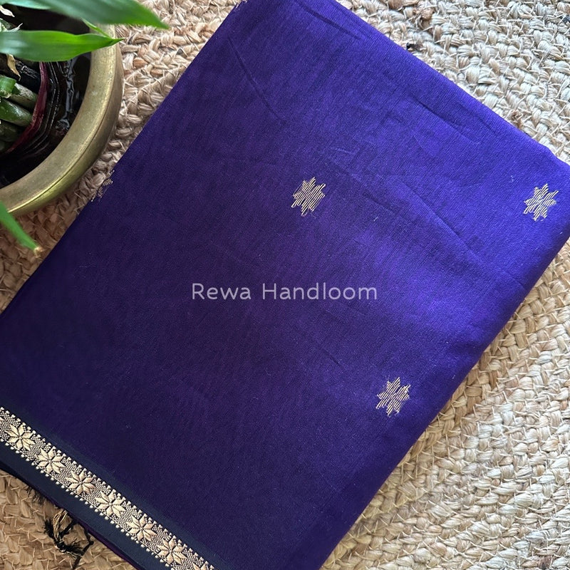 Violet-Magenta Zari Butti Maheshwari Saree SBS0023