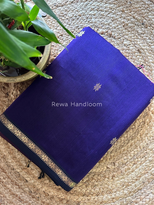 Violet-Rani Pink Zari Butti Maheshwari Saree SBS0025