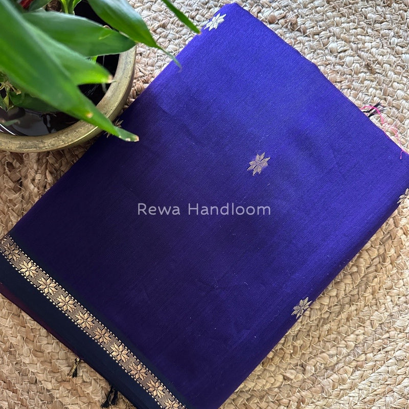 Violet-Rani Pink Zari Butti Maheshwari Saree SBS0025