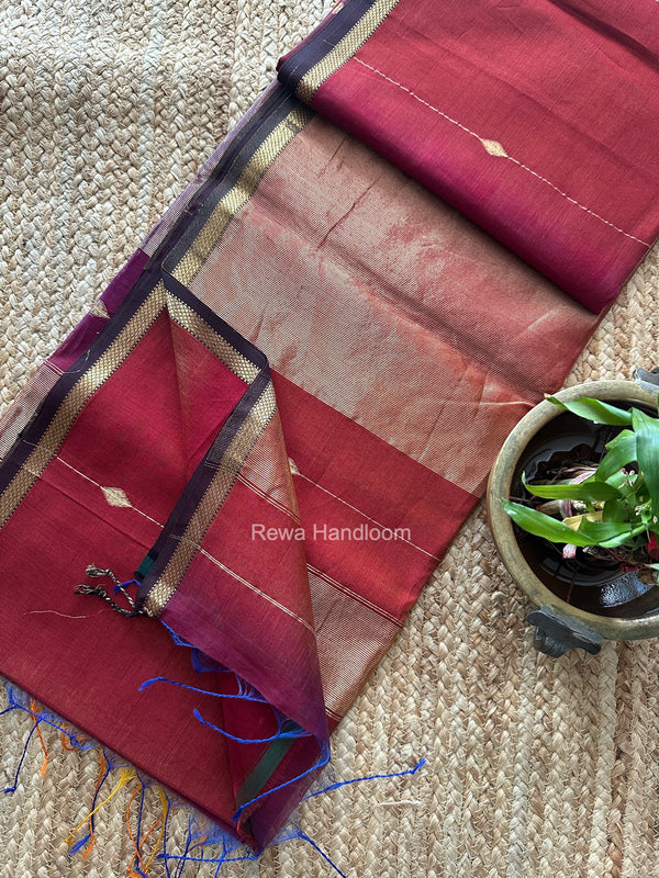 Lining Butti Shaded Maheshwari Saree