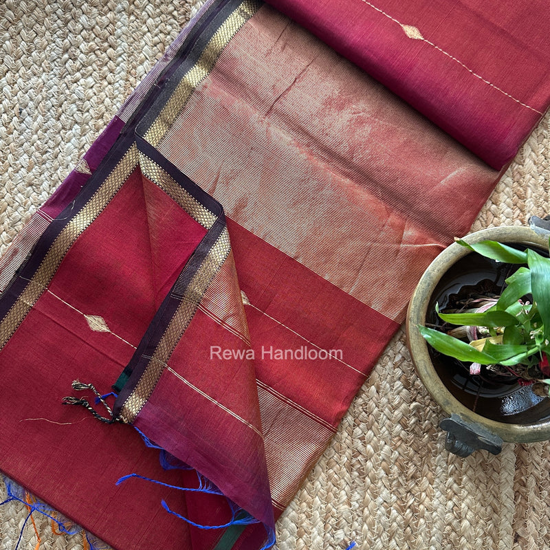 Lining Butti Shaded Maheshwari Saree