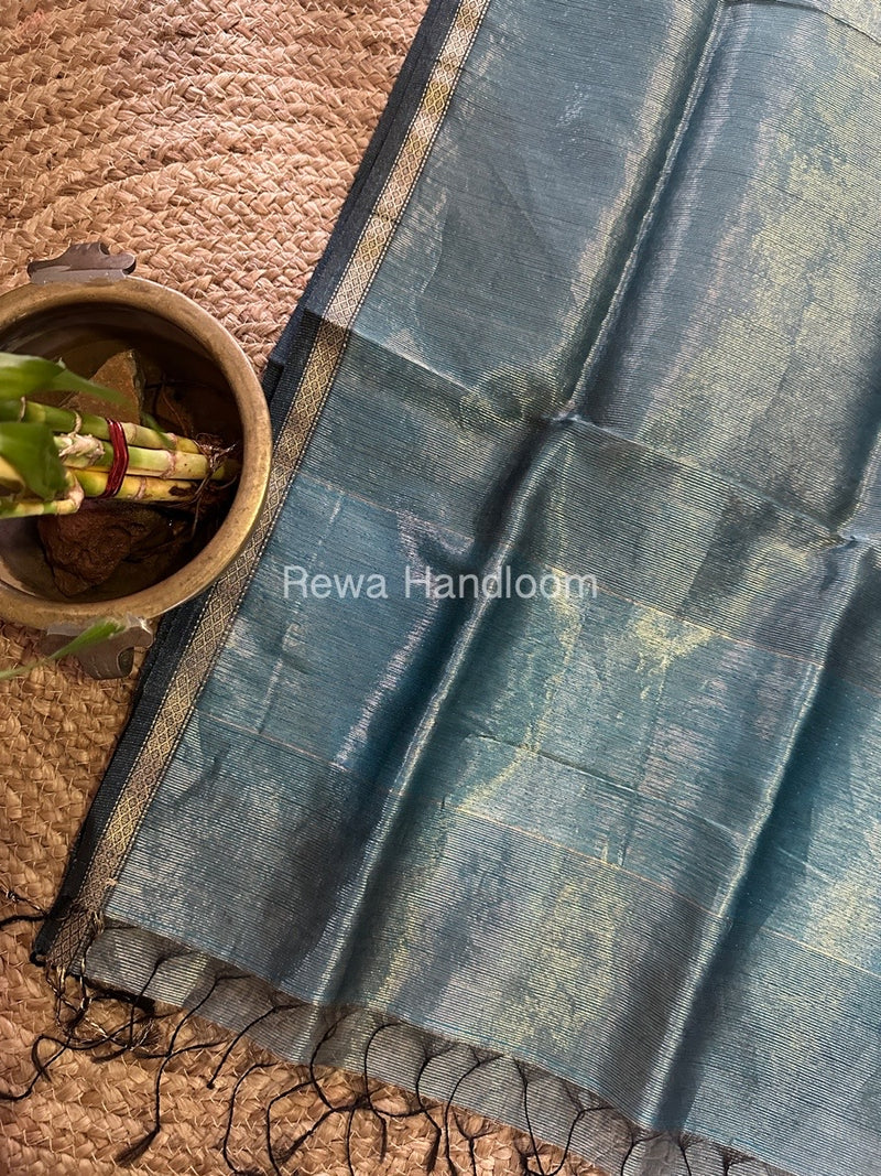 Maheshwari Teal Green Tissue Lining Dupatta TLD06