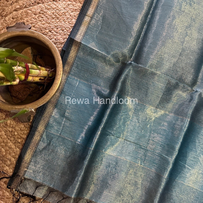 Maheshwari Teal Green Tissue Lining Dupatta TLD06