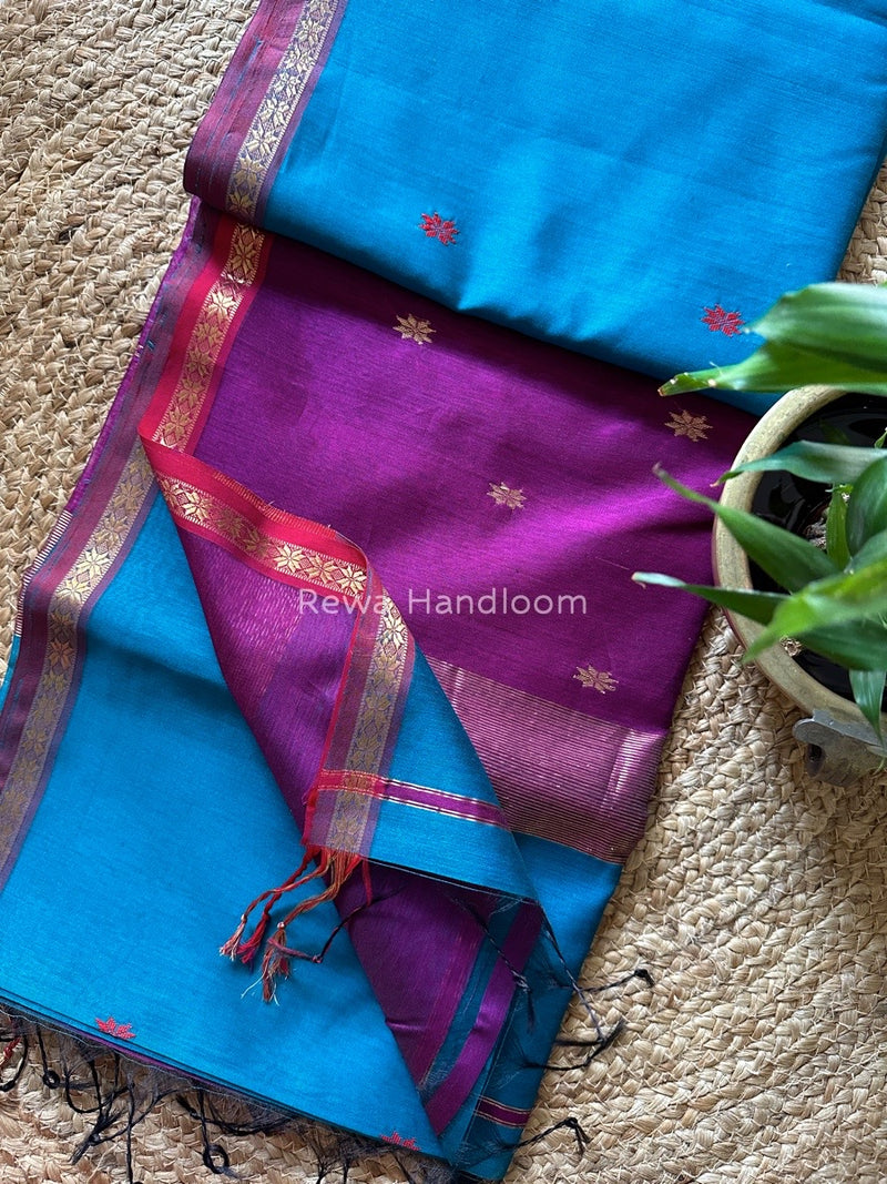  Zari Butti Maheshwari Saree