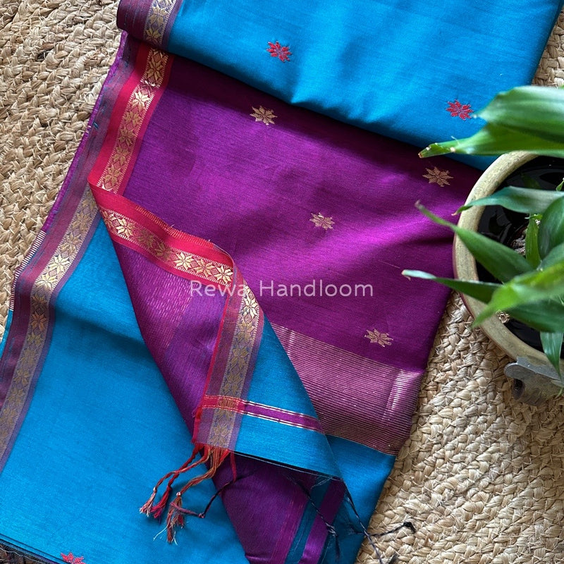  Zari Butti Maheshwari Saree