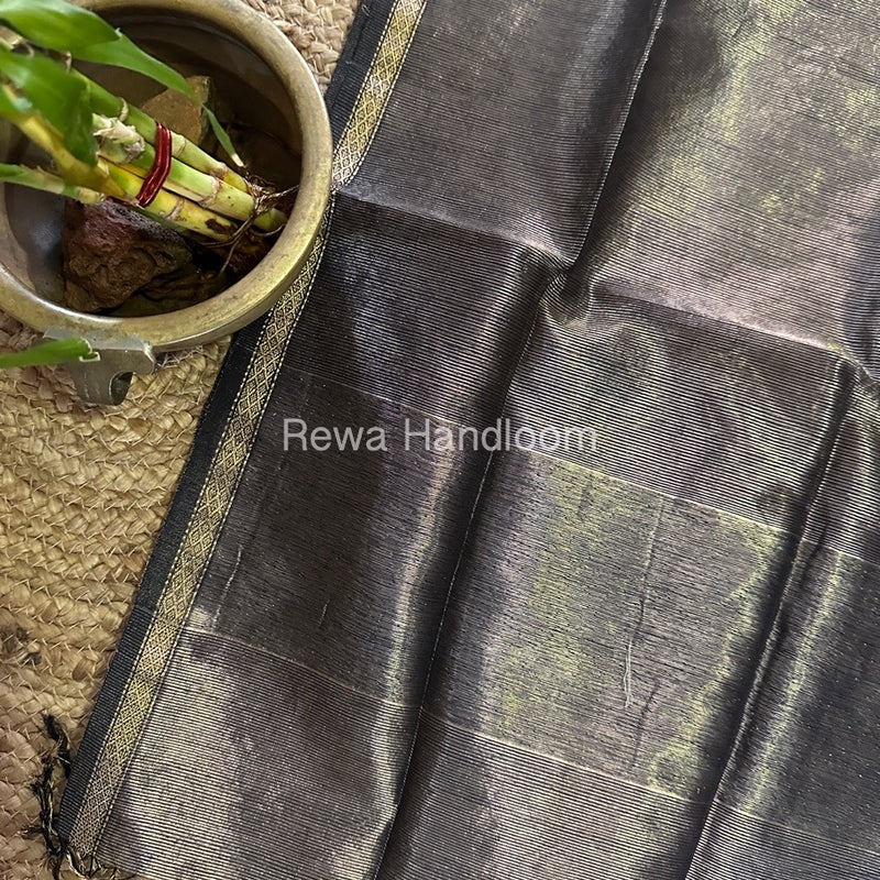 Maheshwari Black Tissue Lining Dupatta TLD01