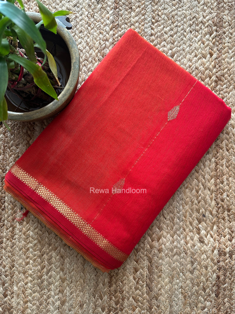 Red Lining Butti Shaded Maheshwari Saree SBS0142