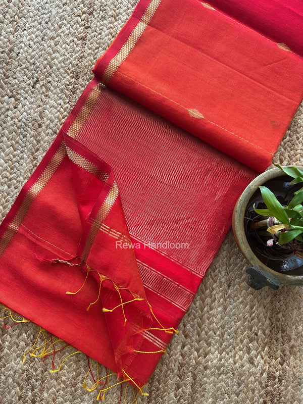 Red Lining Butti Shaded Maheshwari Saree SBS0142