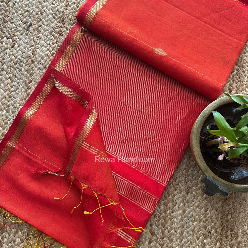 Red Lining Butti Shaded Maheshwari Saree SBS0142