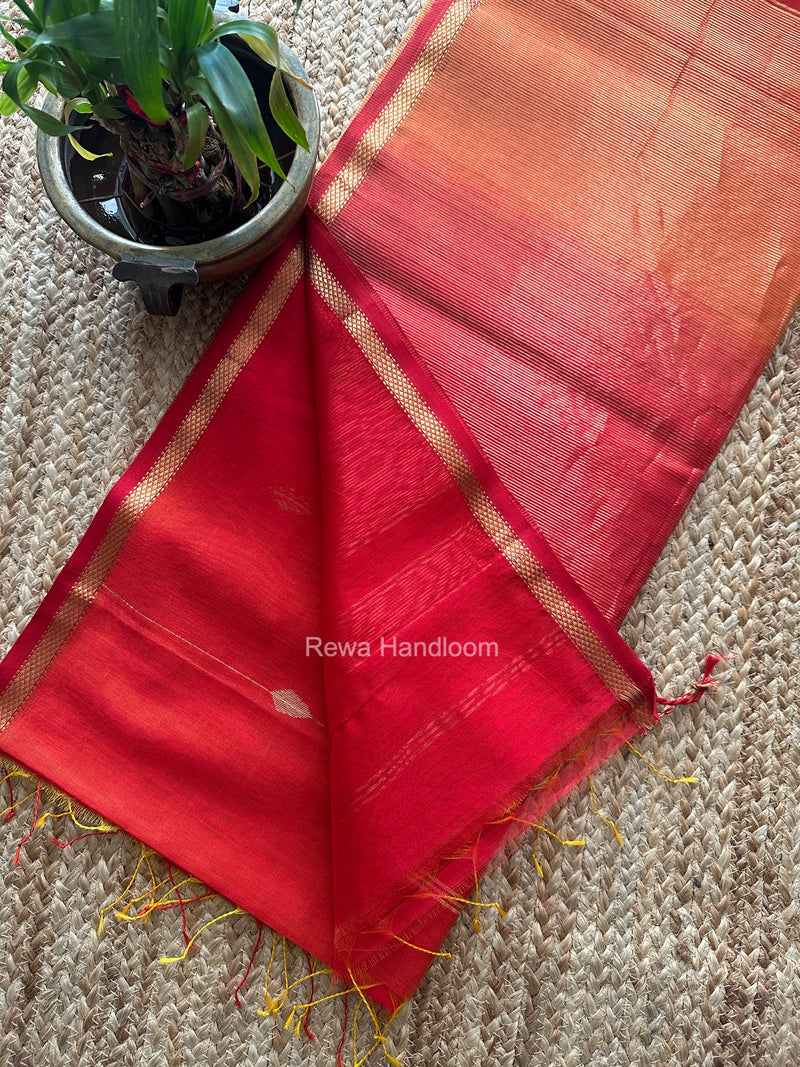 Red Lining Butti Shaded Maheshwari Saree SBS0142