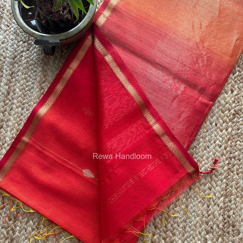 Red Lining Butti Shaded Maheshwari Saree SBS0142