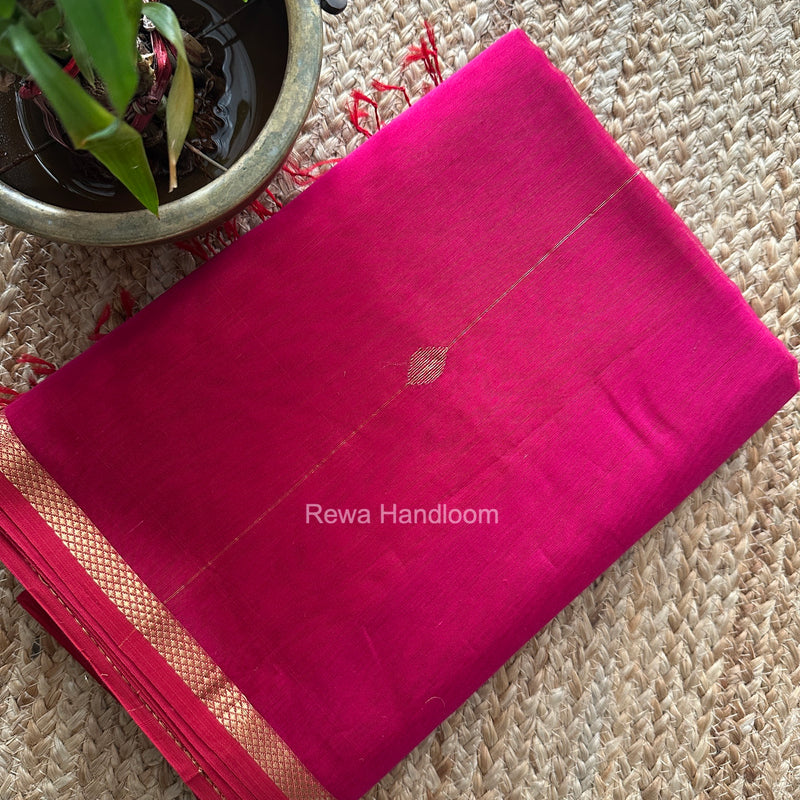Rani Pink Lining Butti Shaded Maheshwari Saree SBS0141