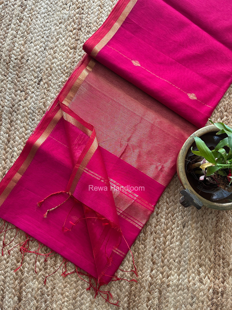 Rani Pink Lining Butti Shaded Maheshwari Saree SBS0141