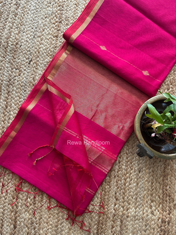 Rani Pink Lining Butti Shaded Maheshwari Saree SBS0141