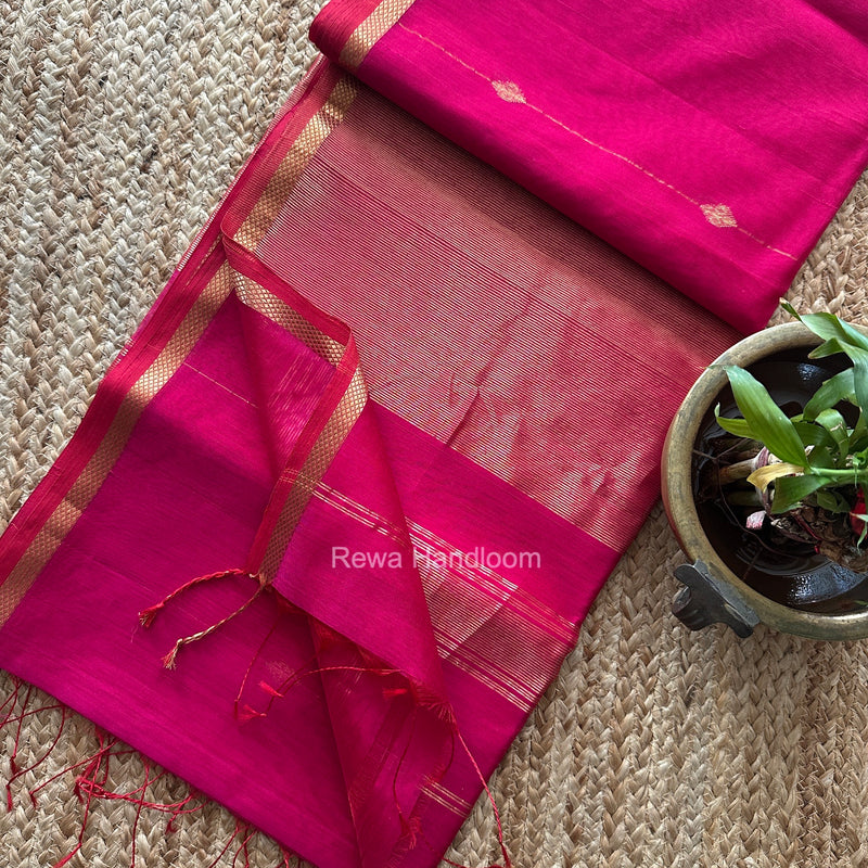 Rani Pink Lining Butti Shaded Maheshwari Saree SBS0141